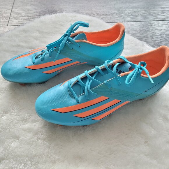 Adidas F30 TRX FG Firm Ground Soccer Cleats Samba Blue/ Glow Orange/Purple Sz 7 - Picture 4 of 12